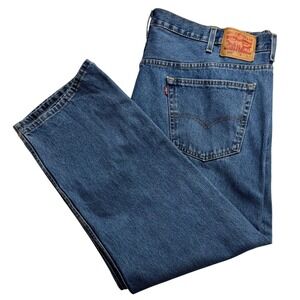 Levis 505 Regular Fit Mens Blue Denim Straight Leg Jeans 48x29 -